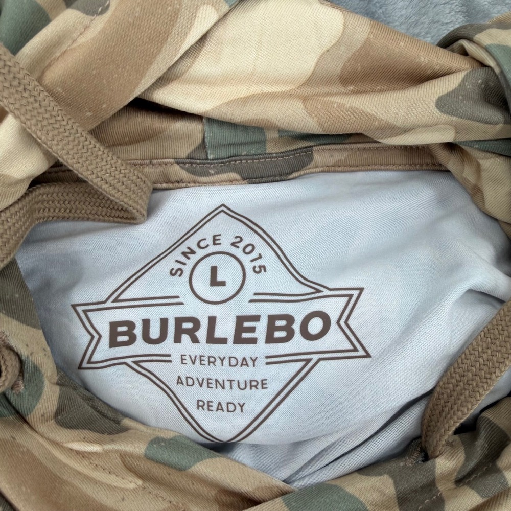Burlebo Mens Performance Hoodie Large Retro Duck Camo UPF 50 SunNWT - Picture 7 of 9